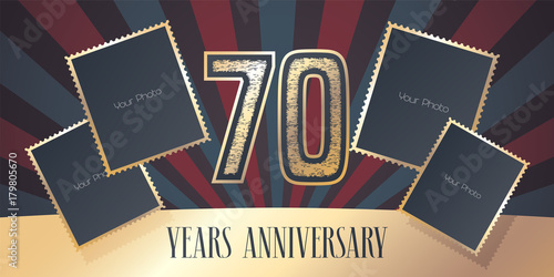70 years anniversary vector icon, logo