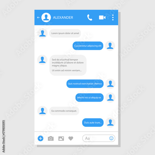Social network messenger page template photo