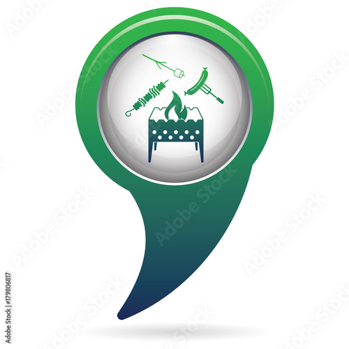 Brazier, zephyr, kebab and sausage icon