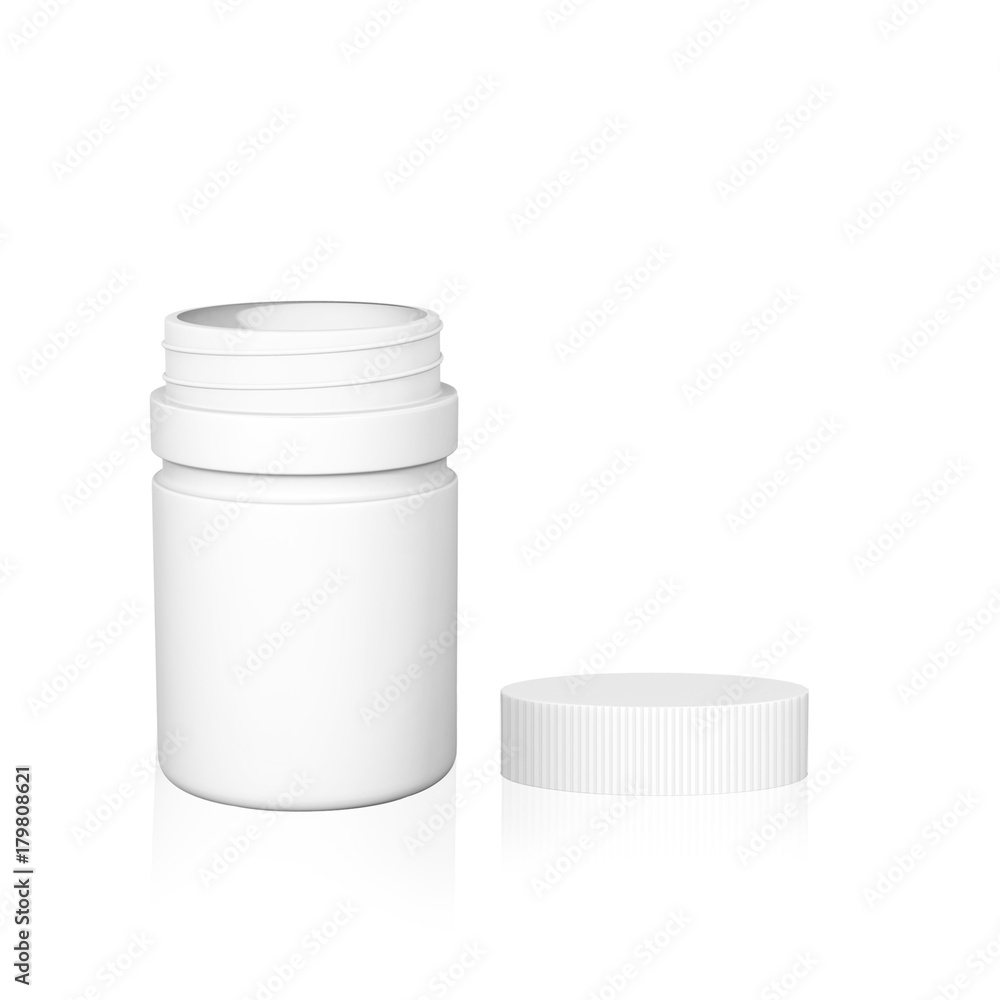 glossy plastic bottle and Tablets for medicine, tablets, pills. Realistic packaging mockup template. Front view. 3d illustration. glossy plastic bottle and Tablets for medicine, tablets, pills. Realistic packaging mockup template. Front view. 3d illustration.