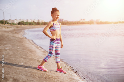 Healthy lifestyle - child girl outdoor photo