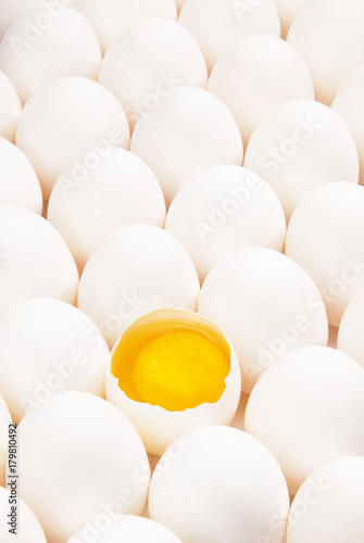  A broken egg in a number of eggs   