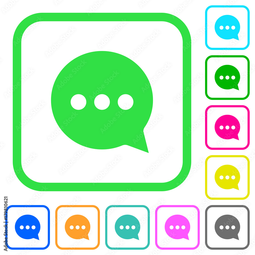 Fototapeta premium Working chat vivid colored flat icons icons