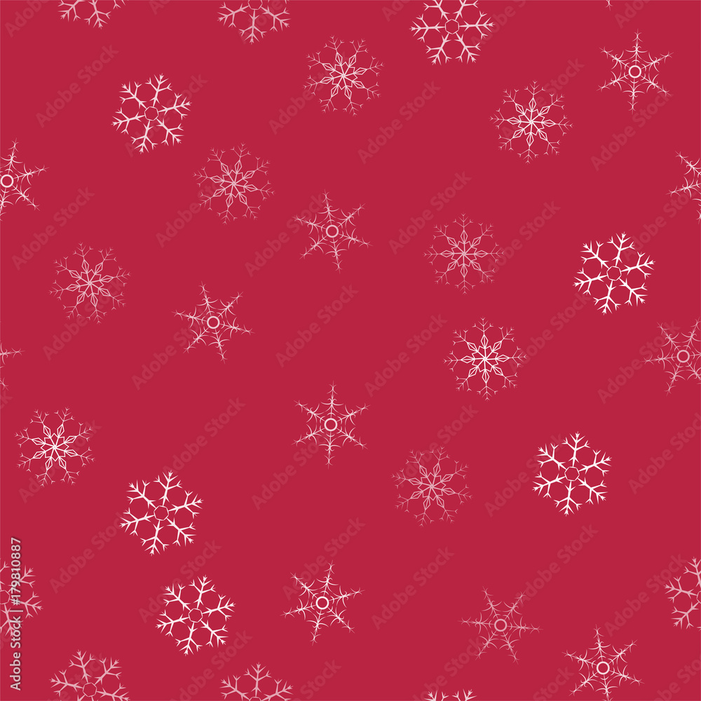 abstract seamless pattern Christmas background of snowflakes on a red. For design of cards, invitations, greeting for the new year. abstract seamless pattern Christmas background of snowflakes on a red. For design of cards, invitations, greeting for the new year.