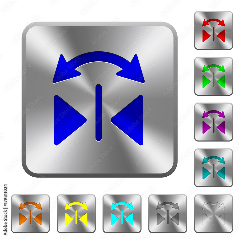Horizontal flip rounded square steel buttons Horizontal flip rounded square steel buttons
