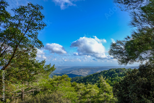 Troodos Mountain in Cyprus, a view from the top.