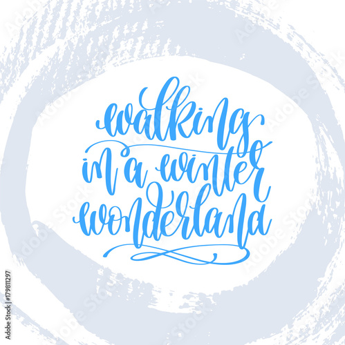 walking in a winter wonderland hand lettering holiday poster 