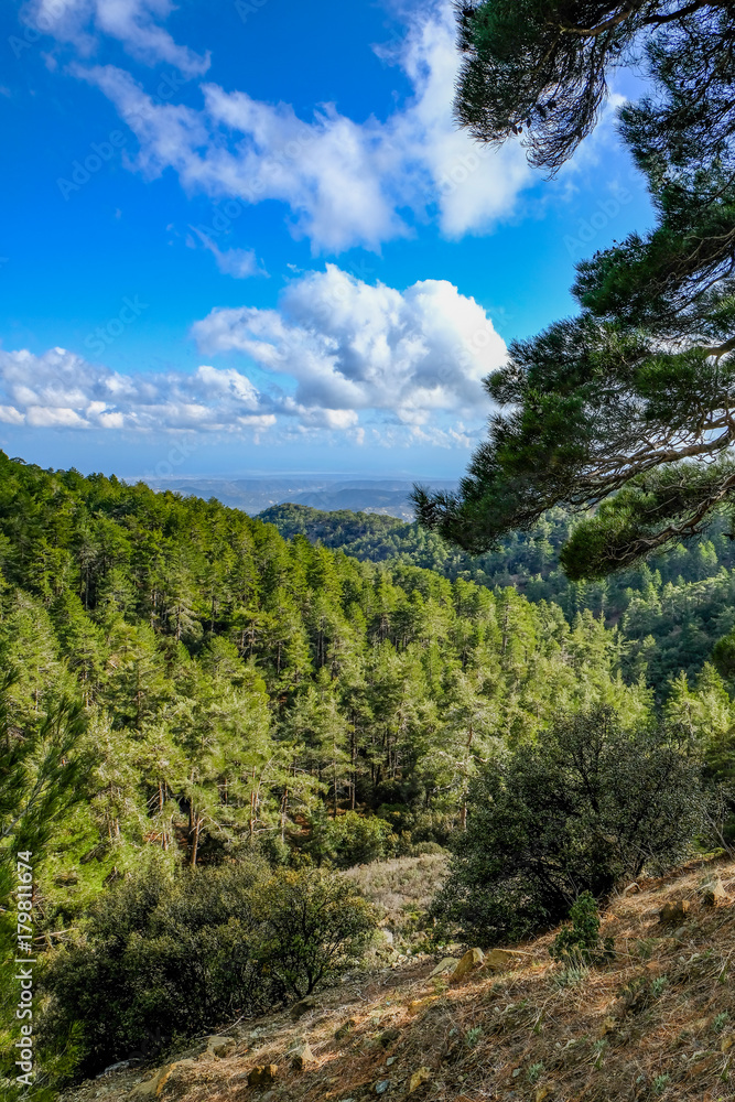 Troodos mountain view from the top.