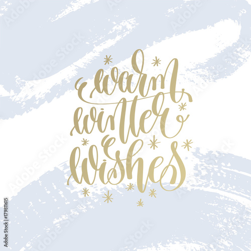 warm winter wishes hand lettering holiday poster 