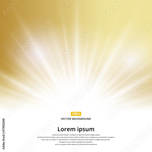 sunlight effect sparkle on gold background with copy space.