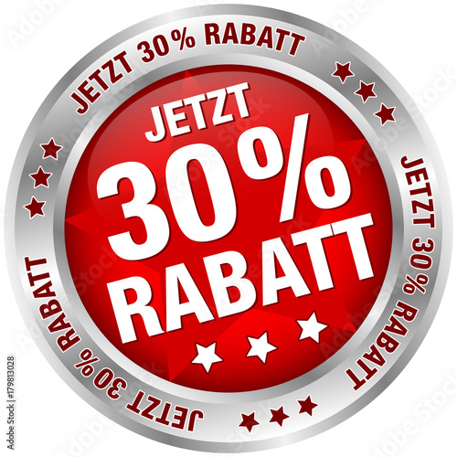 Button "Jetzt 30% Rabatt" rot/silber