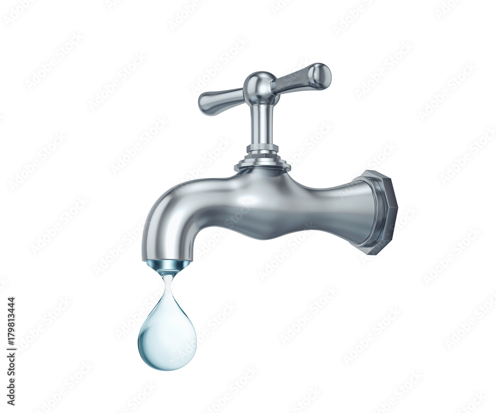 Water tap with big drop of water Water tap with big drop of water