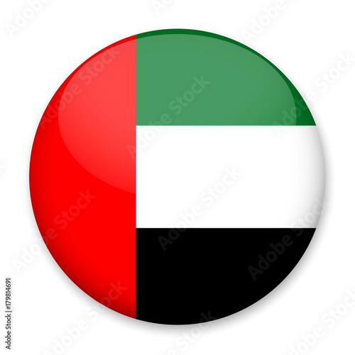 Free Download Flag of UAE in the form of a round button with a light glare and a shadow. The symbol of Independence Day, a souvenir, a button for switching the language on the site, an icon. - GFXLoad