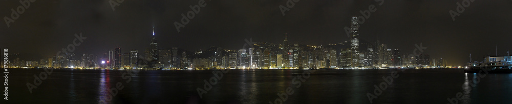 hong kong night panorama
