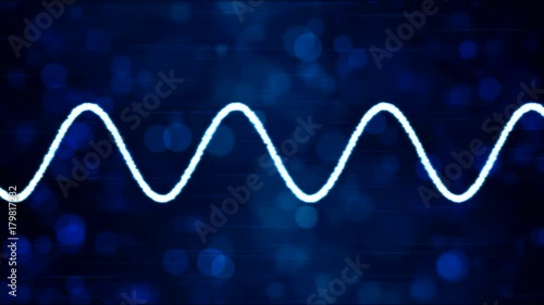 Abstract Particle Wave Background Animation - Loop Blue