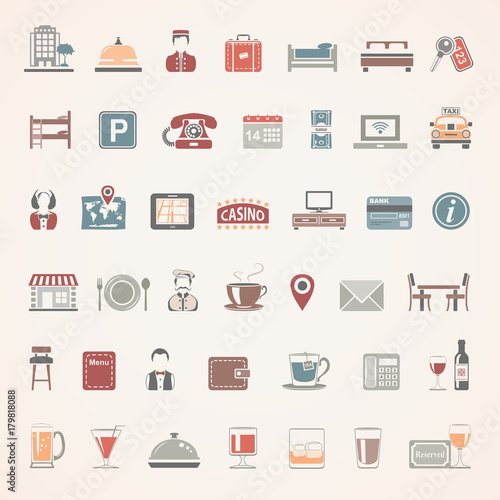 Flat Icons - Hotel and Restaurant