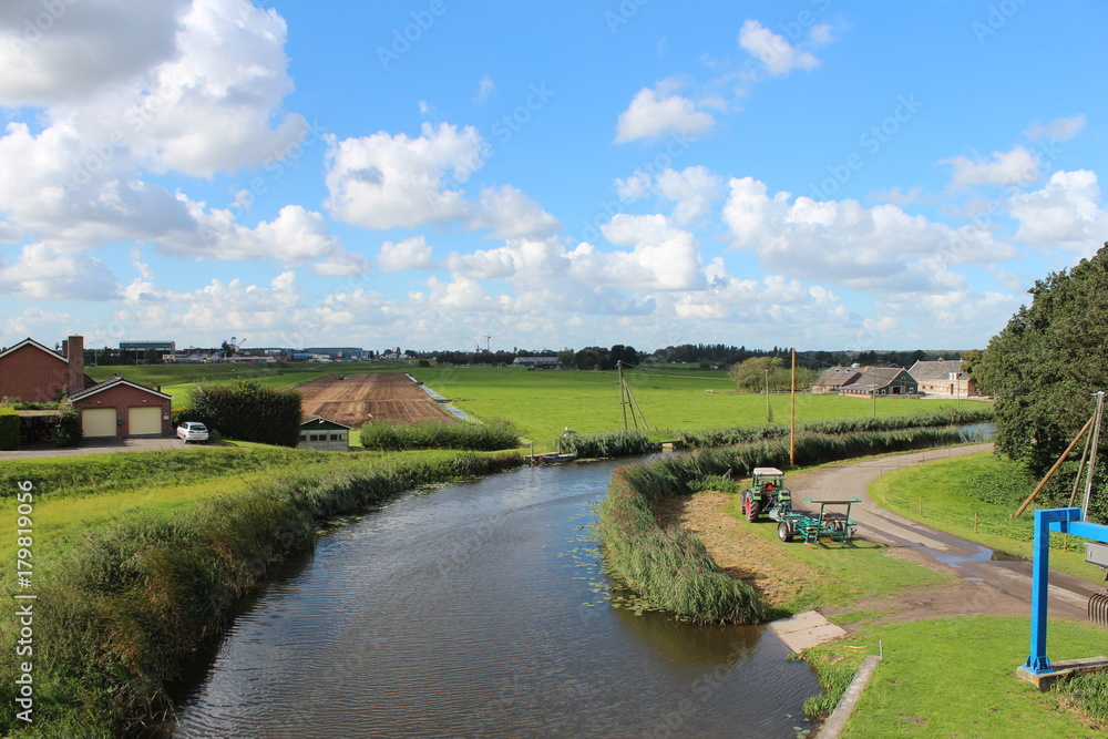 Ring canal of the Zuidplaspolder in lowest area of western europre Ring canal of the Zuidplaspolder in lowest area of western europre