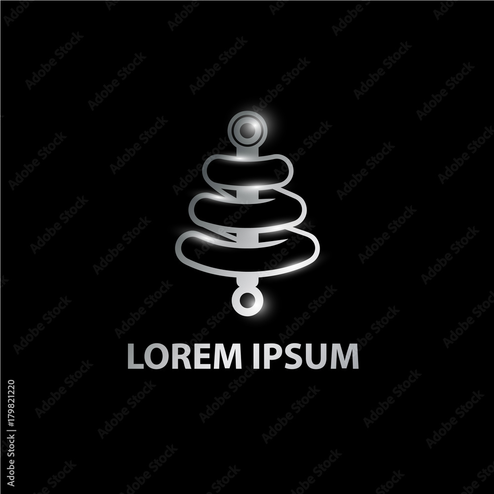 Car spring and shock absorber logo template. Chrome auto parts emblem looks like Christmas Tree. Car spring and shock absorber logo template. Chrome auto parts emblem looks like Christmas Tree.