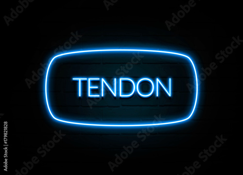 Tendon - colorful Neon Sign on brickwall