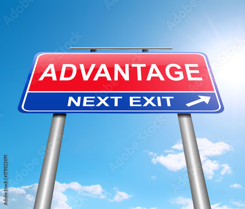 Advantage sign concept.
