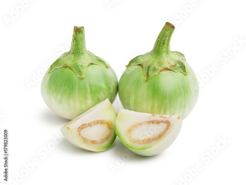 Wallpaper Mural Green eggplant vegetable isolated on white with clipping path. Torontodigital.ca