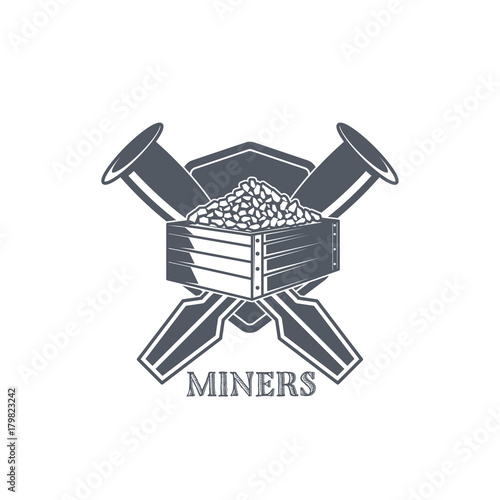 Vintage emblem of the mining industry