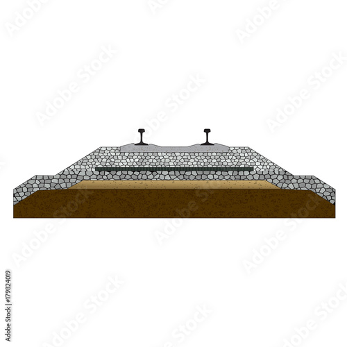 railroad Pavement layers Vector illustration