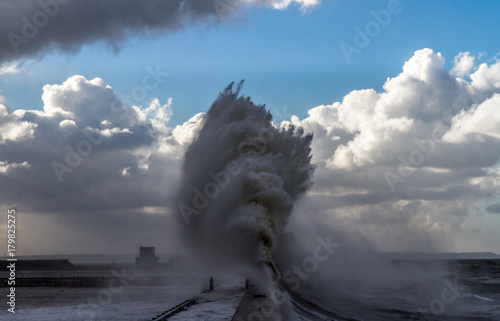 Winter storm in Le Havre, Normandy