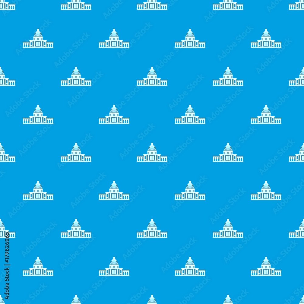 White house pattern seamless blue