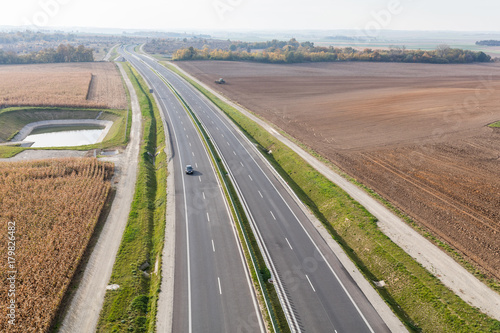 aerial view of the highway