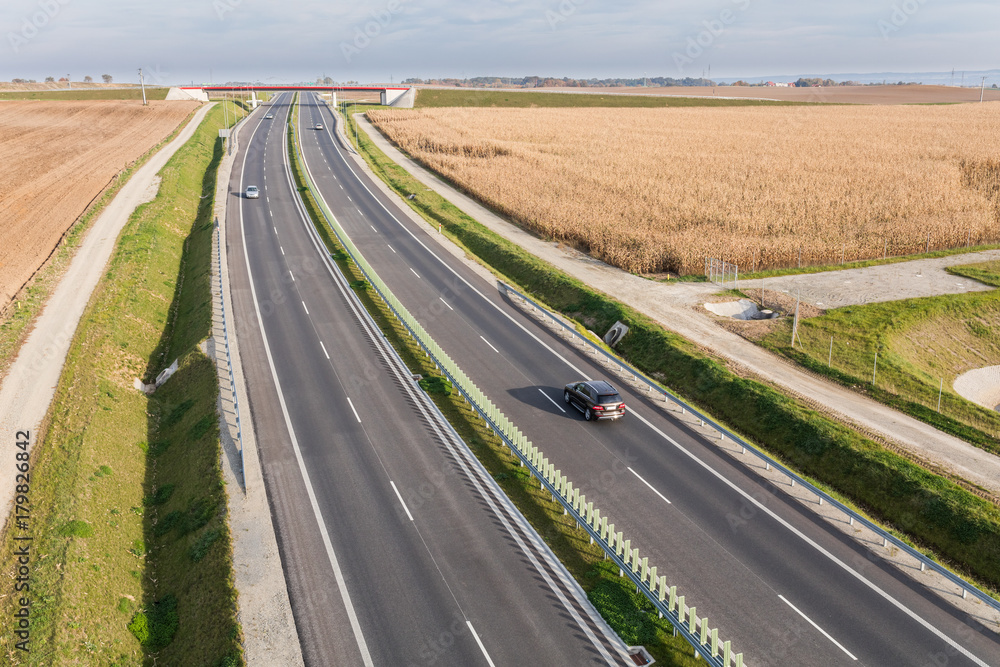 aerial view of the highway aerial view of the highway