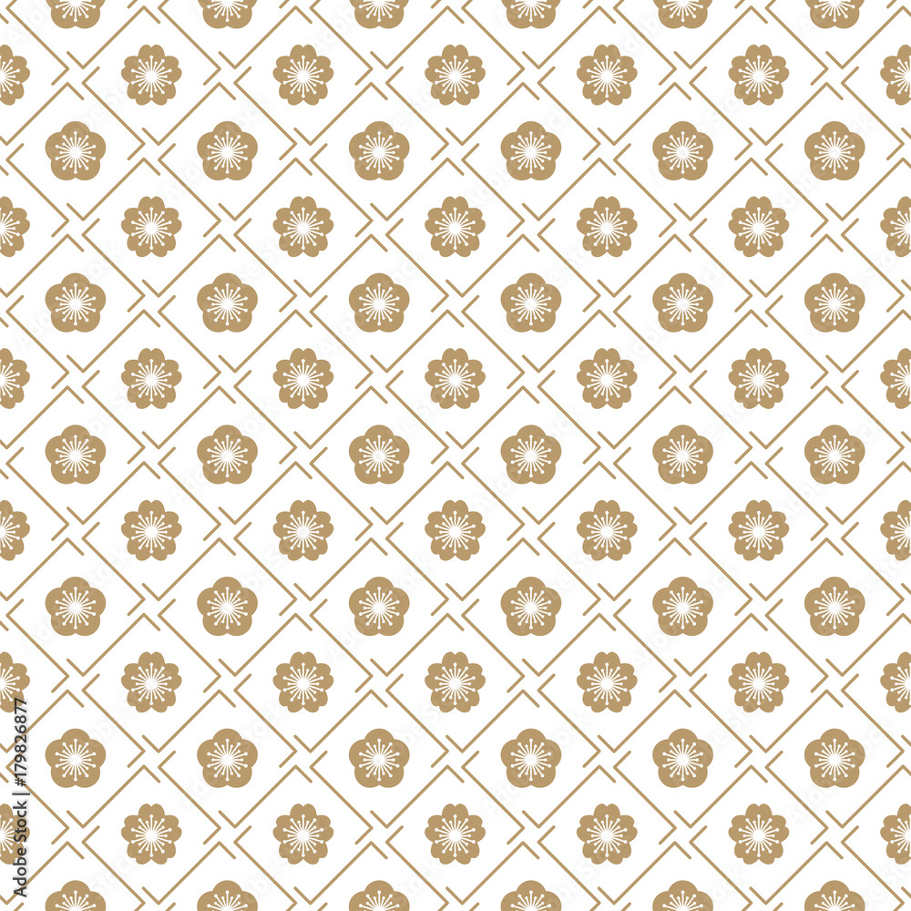 seamless vector japanese traditional geometric pale pattern design with flower symbols.design for textile, packaging, covers seamless vector japanese traditional geometric pale pattern design with flower symbols.design for textile, packaging, covers