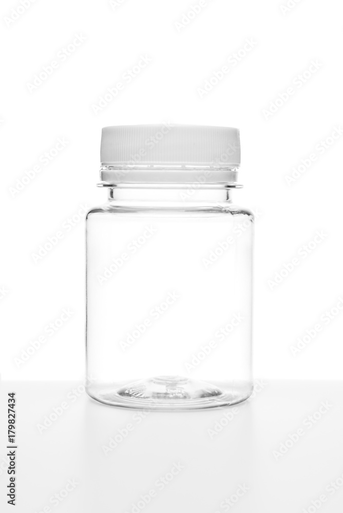 Empty glass jar isolated on a white background, cutout Empty glass jar isolated on a white background, cutout