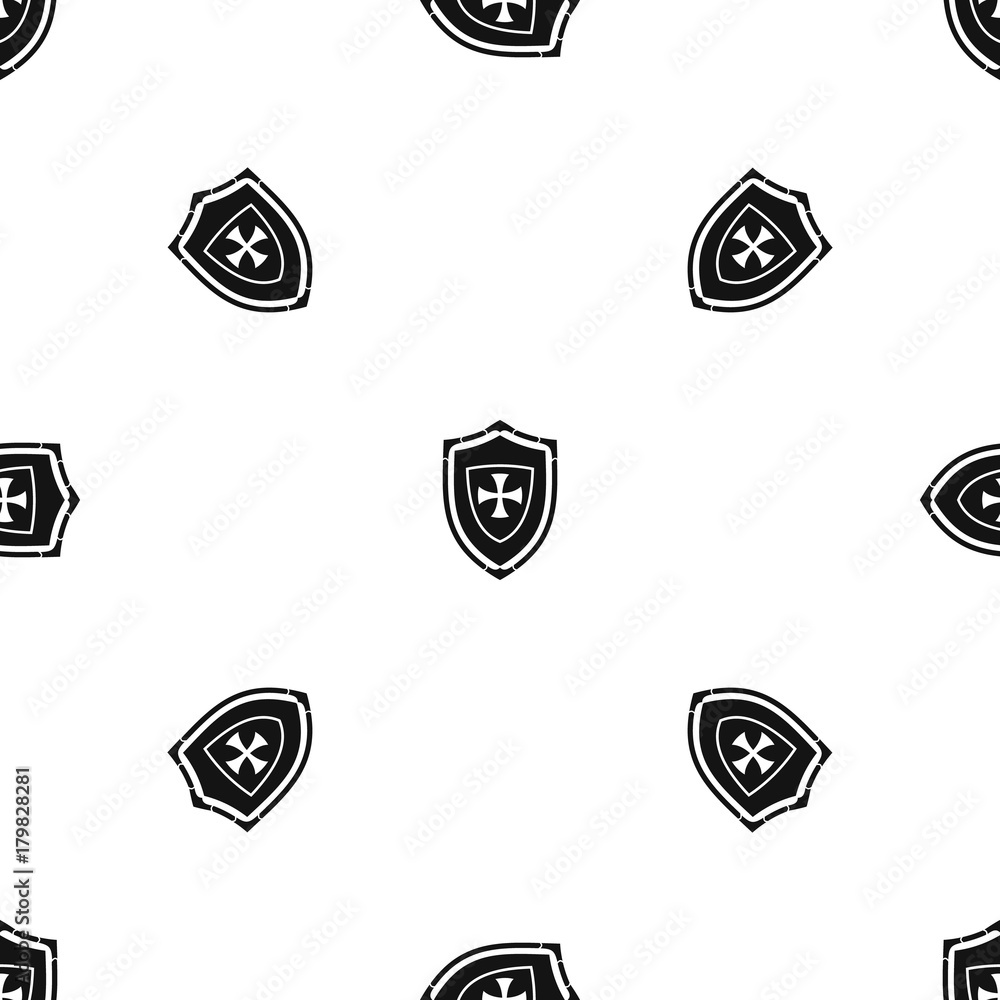 Shield with cross pattern seamless black Shield with cross pattern seamless black
