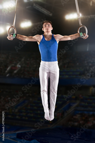 portrait of young man gymnasts