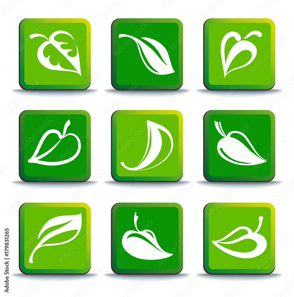 Leaves buttons. Vector illustration Leaves buttons. Vector illustration