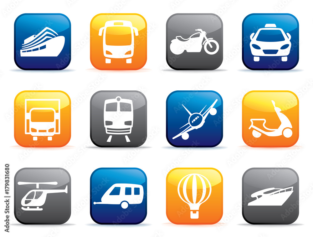 Transport buttons. Vector illustration Transport buttons. Vector illustration