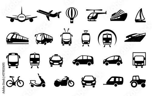 Transport icons. Vector illustration