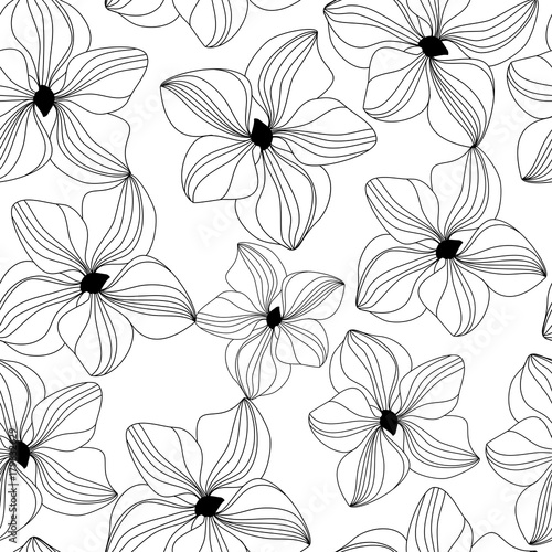 Seamless pattern with pink orchid  vector