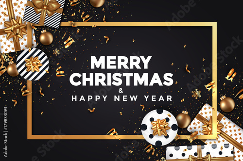 Holiday New year card - 2018 Black and gold 5