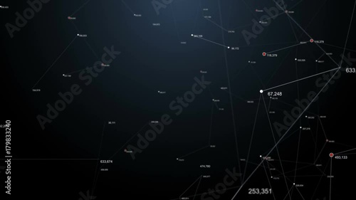 Wallpaper Mural Futuristic technology abstract background. Beautiful plexus with numbers. Business Concept. Torontodigital.ca