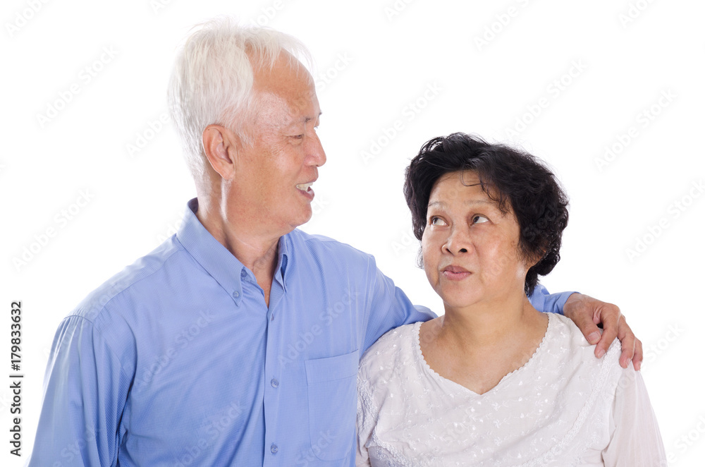 Isolated Asian mature couple. Isolated Asian mature couple.
