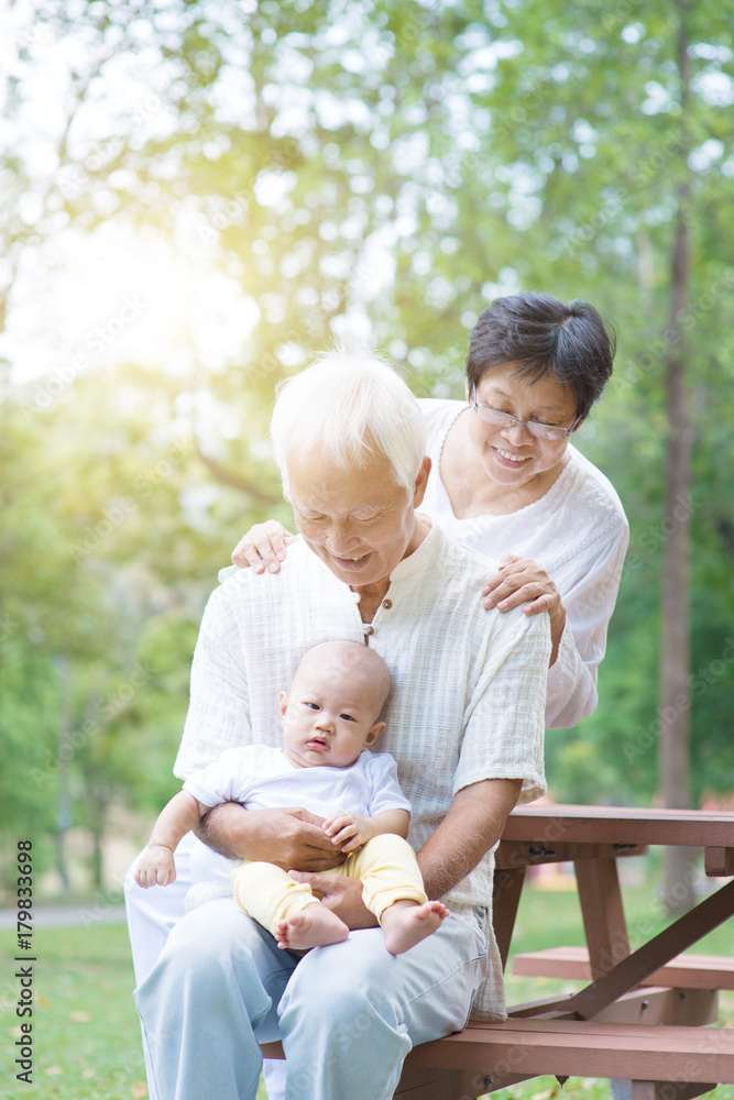 Grandfather, grandmother and grandchild. Grandfather, grandmother and grandchild.