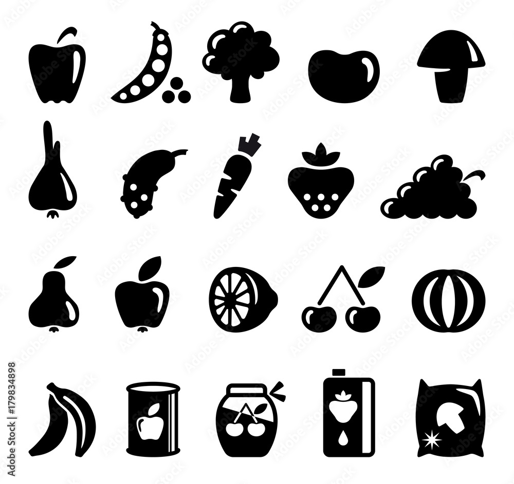 Vegetables and fruit icons