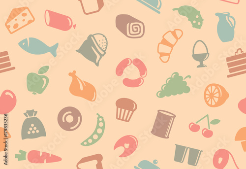 Seamless background with foods