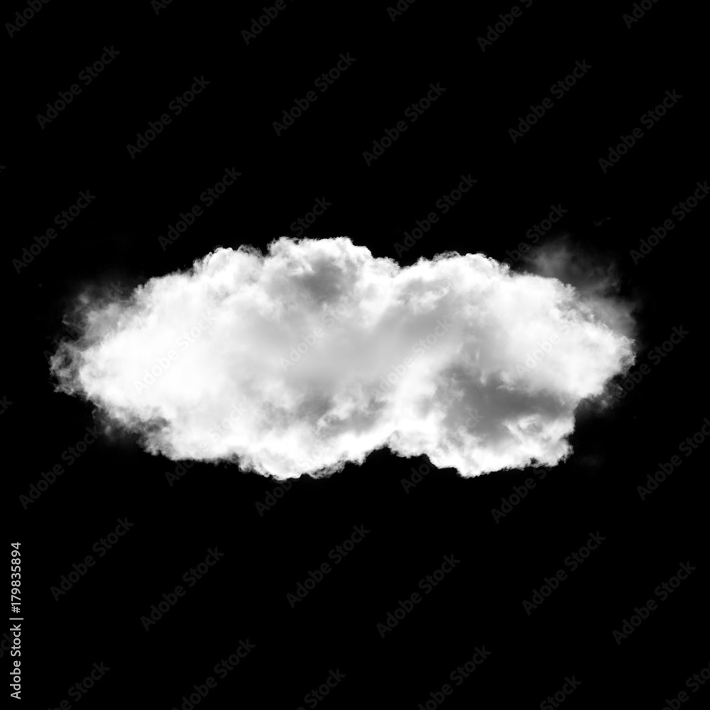 White cloud isolated over black background, 3D illustration White cloud isolated over black background, 3D illustration