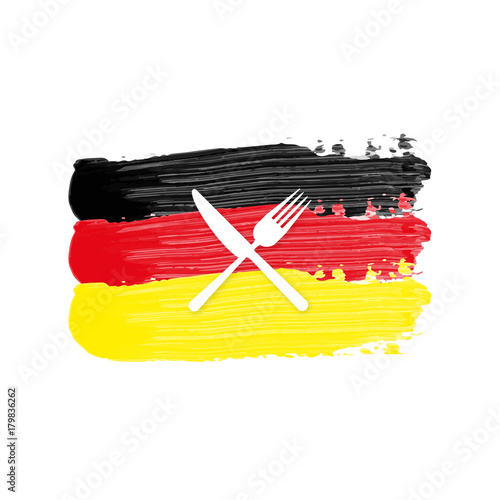 Deutschland Flagge mit gekreuztes Besteck
