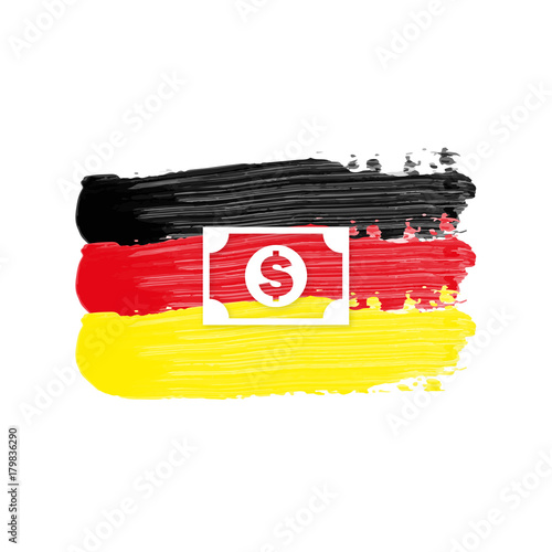 Deutschland Flagge mit Geldschein - Dollar