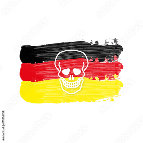 Deutschland Flagge mit Totenkopf
