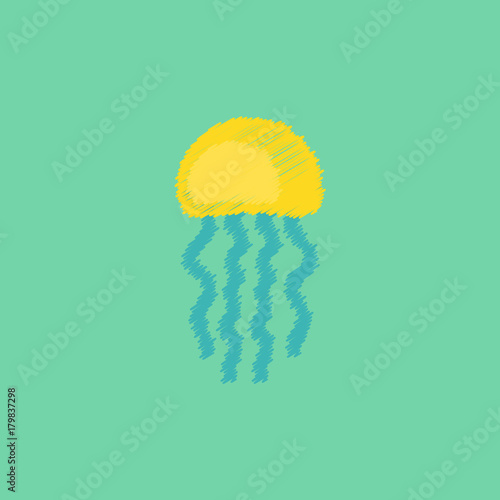 Jellyfish vector in Hatching style